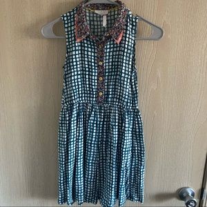 435 by Matilda Jane Girl Dress Size 10 ( dark green & white)